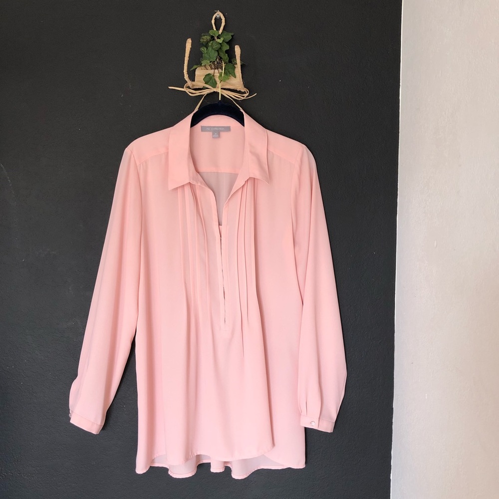 NY Collection Pink Maternity Blouse - M